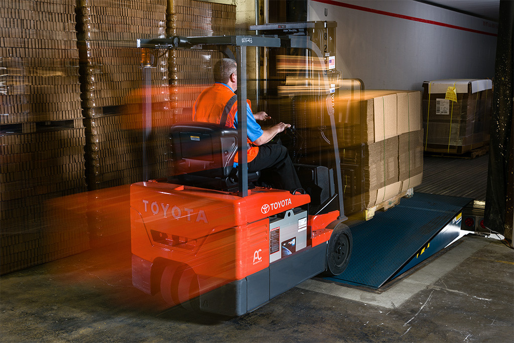 Moving Forklift action shot